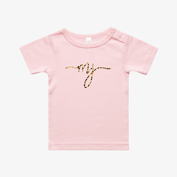 Baby Clothes MJ | GIRLS | Organic Cotton Tee - Pink & Leopard M&B.