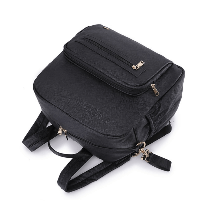 A Lily - Black backpack on a white background. (Mother and Baby)