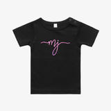 Baby Clothes MJ | GIRLS | Organic Cotton Tee - Black & Pink M&B.