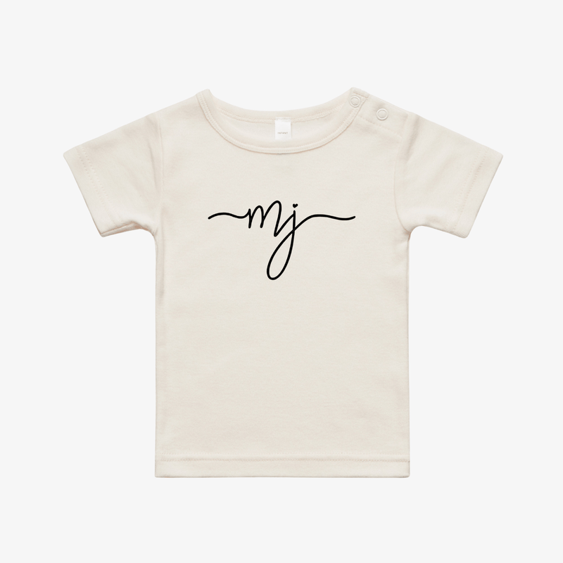 Baby Clothes MJ | GIRLS | Organic Cotton Tee - Dust & Black M&B.