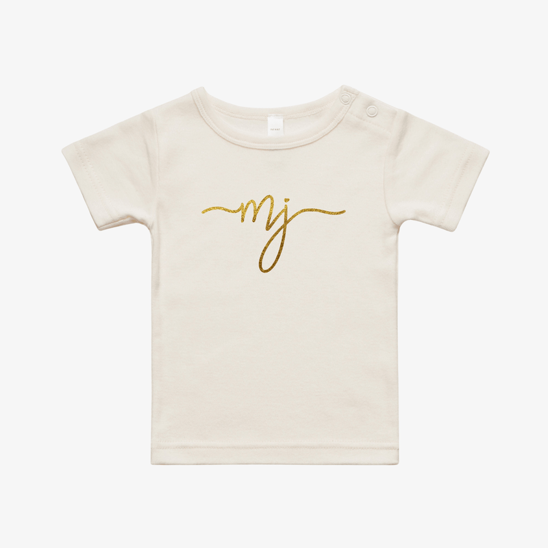 Baby Clothes MJ | GIRLS | Organic Cotton Tee - Dust & Gold M&B.