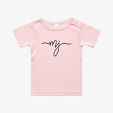 Baby Clothes MJ | GIRLS | Organic Cotton Tee - Pink & Black M&B.