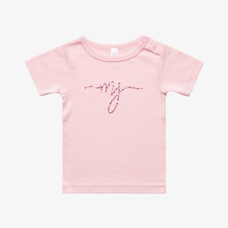 Baby Clothes MJ | GIRLS | Organic Cotton Tee - Pink & Pink M&B.