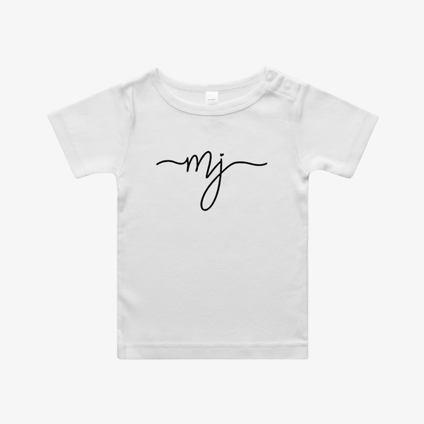 Baby Clothes MJ | GIRLS | Organic Cotton Tee - White & Black M&B.
