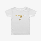 Baby Clothes MJ | GIRLS | Organic Cotton Tee - White & Gold M&B.