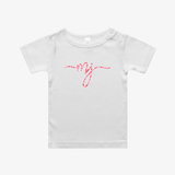 Baby Clothes MJ | GIRLS | Organic Cotton Tee - White & Pink M&B.