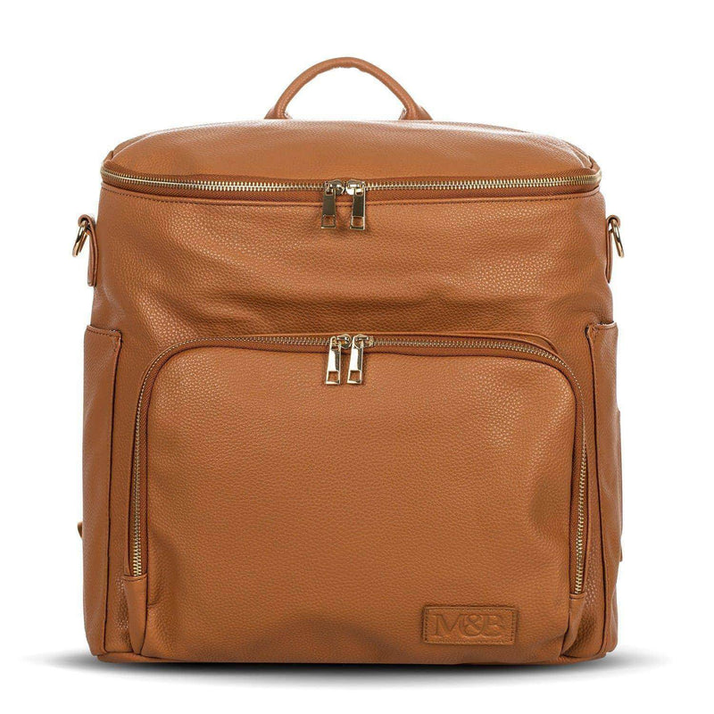 An Ava - Caramel diaper bag with a zippered compartment. (Brand: Mother and Baby)