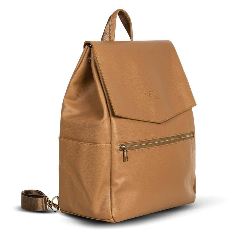 A Scarlett - Latte backpack with a zipper from Mother and Baby.