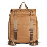 A Scarlett - Latte backpack with straps and buckles by Mother and Baby.