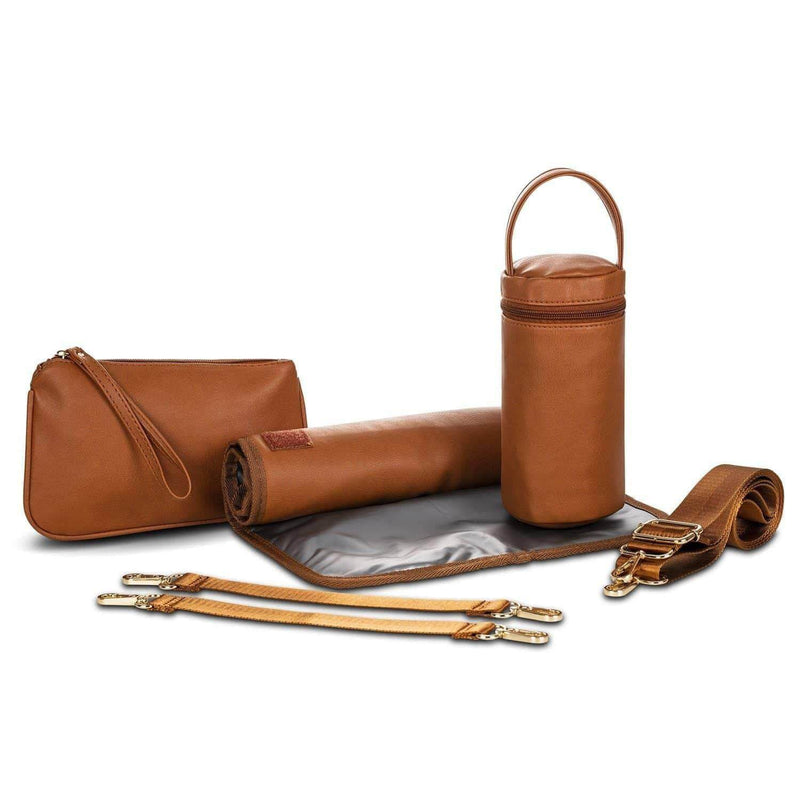 A Sophia - Caramel set by Mother and Baby with a bottle and a bag.