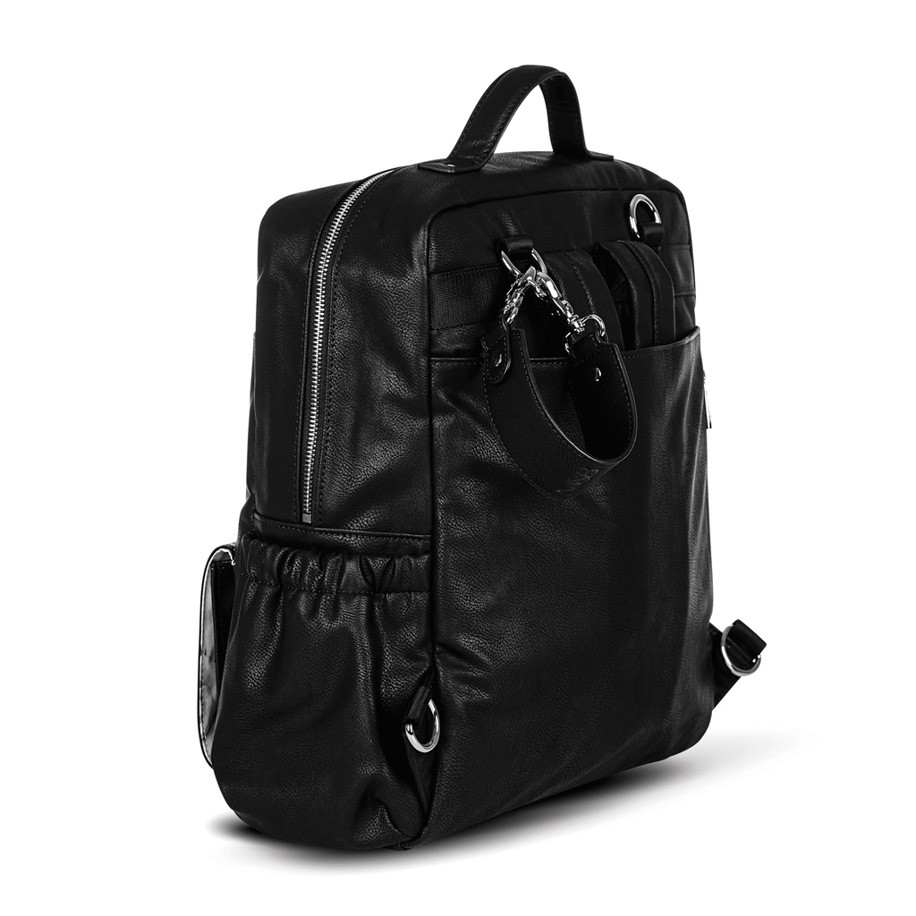 Willow - Black | Unique Vegan Leather Nappy Backpack | M&B. Baby Bags