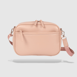 An Evelyn - Cross Body bag with a pink strap by Mother and Baby.