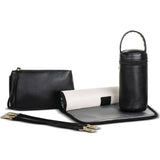 Scarlett - Black, luxury faux leather baby nappy bags by M&B. Australia available in black or caramel